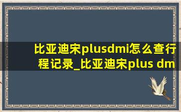 比亚迪宋plusdmi怎么查行程记录_比亚迪宋plus dmi怎么看行程轨迹